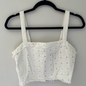 Forever 21 White Tweed Tank Top with Zipper